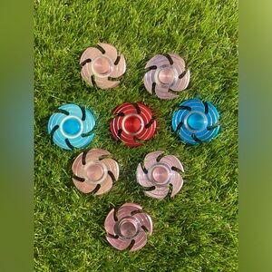 8 Metal Fidget Spinners Each With Case | 5 Pink | 2 Blue | 1 Red